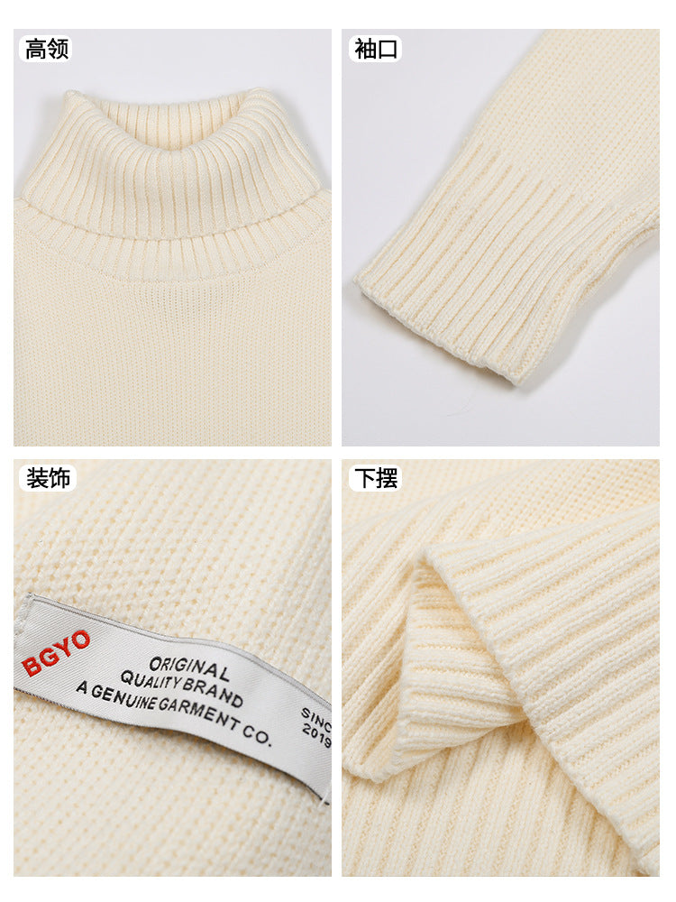 Autumn/Winter Thickened High-Neck Unisex Pullover Sweater