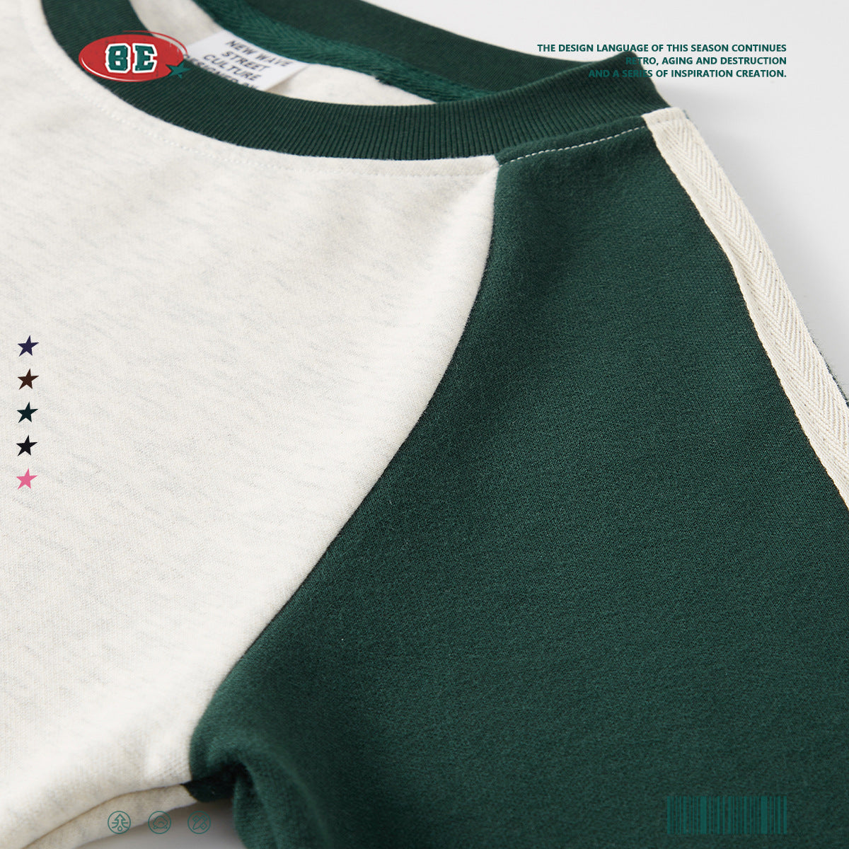 BE Contrast Long/Short Sleeve Crop Tee