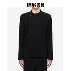 IMAGISM Japanese Non Miyake Pleated Collarless Suit Jacket JD166
