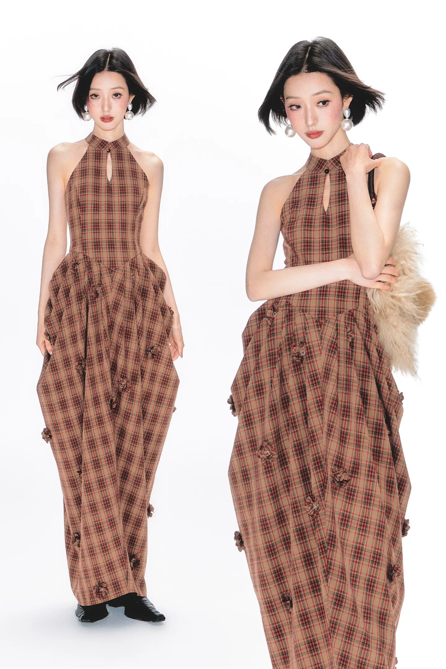 YEDM Plaid Sleeveless Dress