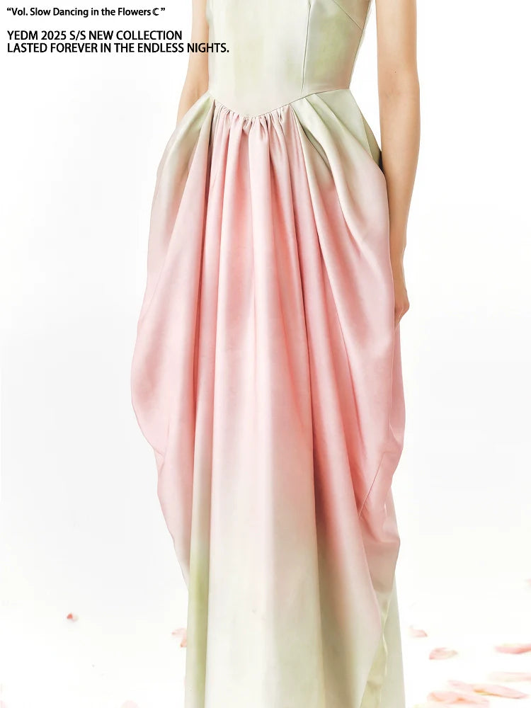 YEDM Gradual Change Tulip Bud Neck Dress