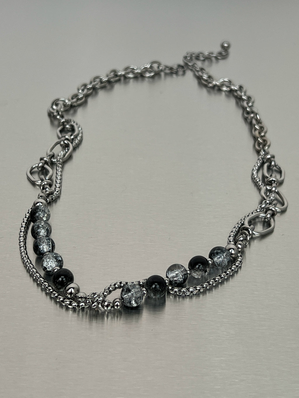 Original Double-Layer Bead Titanium Steel Clavicle Necklace