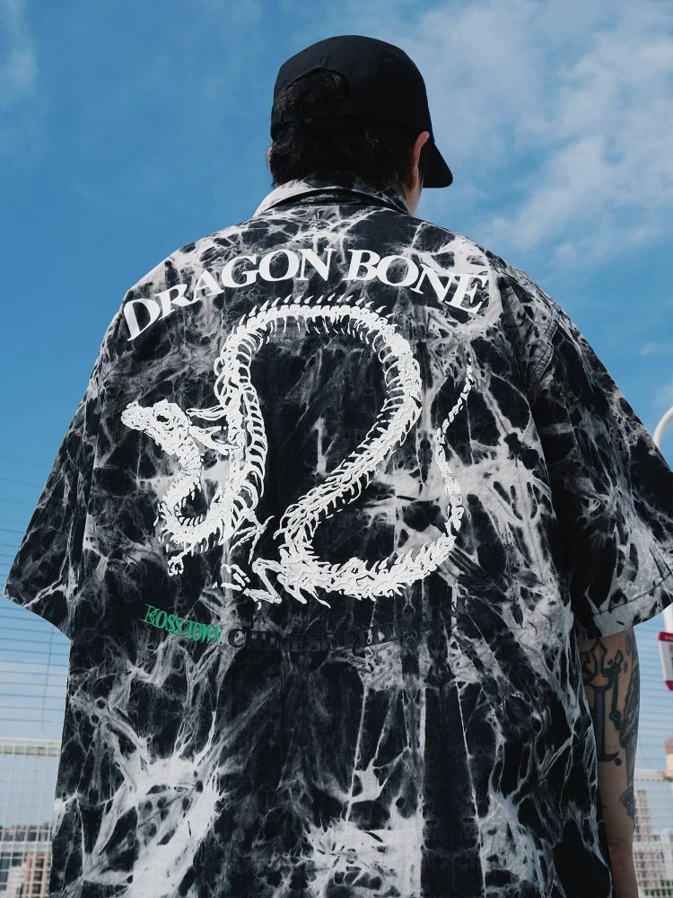 STA Tie-dye Lapel Button-down Shirt