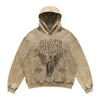 BOMBA STUDIO Washed Distressed Street Hoodie
