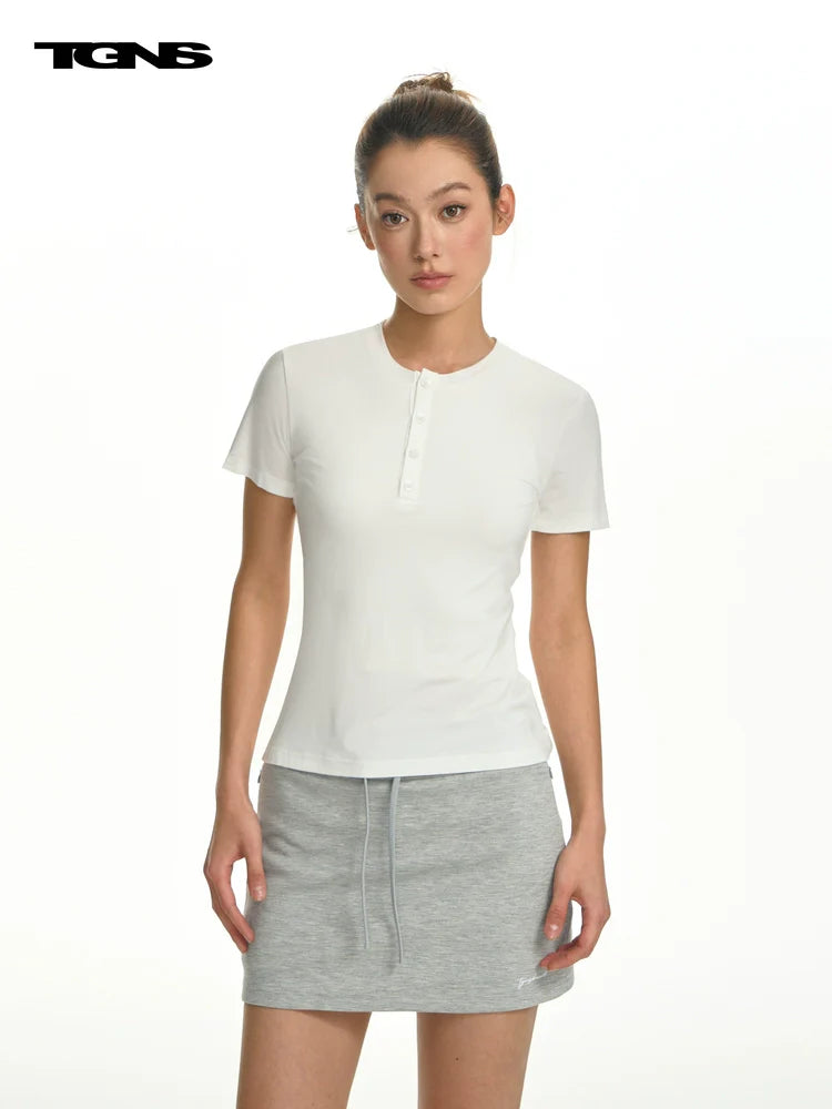 TGNS Henry Collar Shoulder Slim Tee