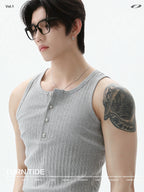 TURNTIDE Simple Crew Neck Vest Sleeveless