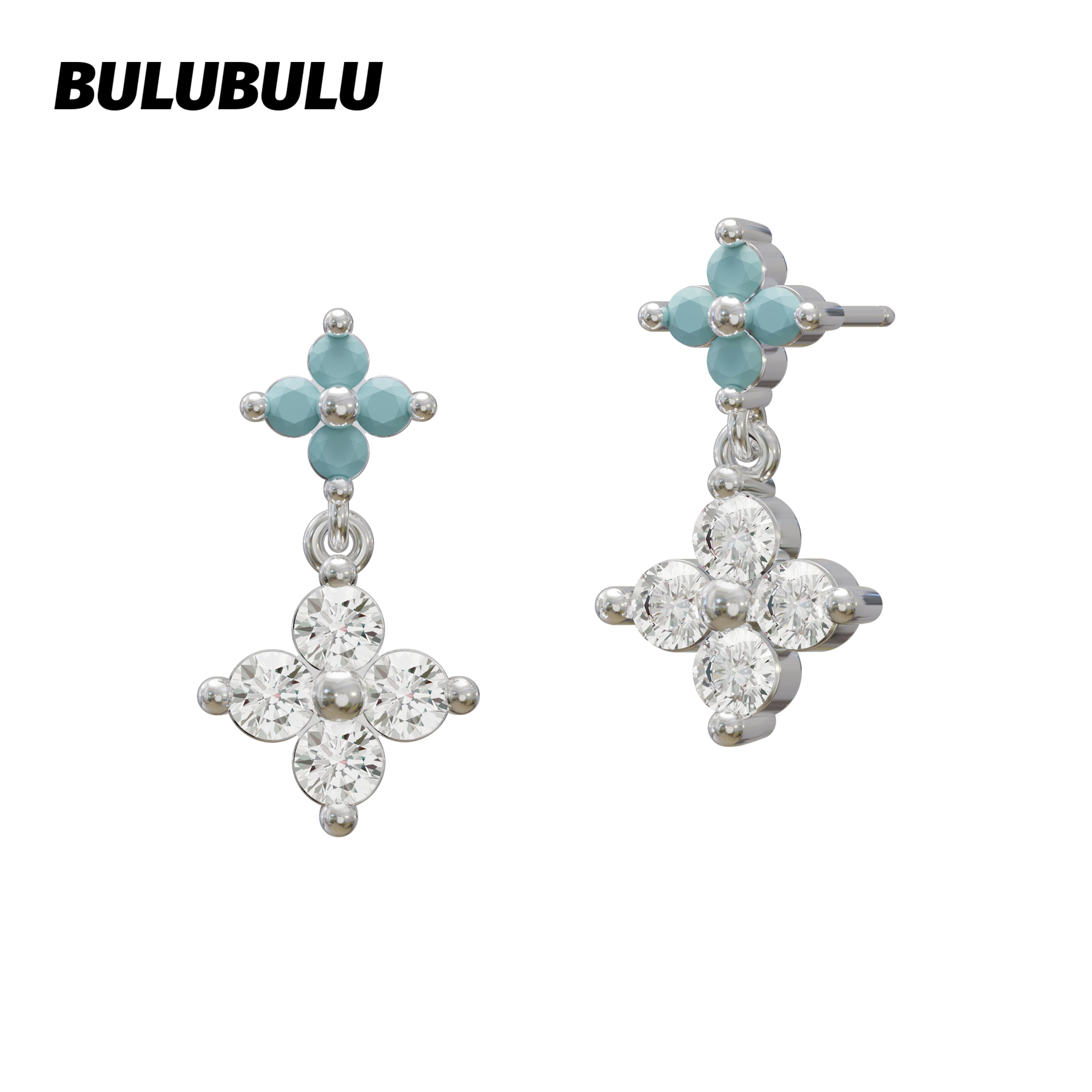 BULUBULU Rime Turquoise Silver Necklace