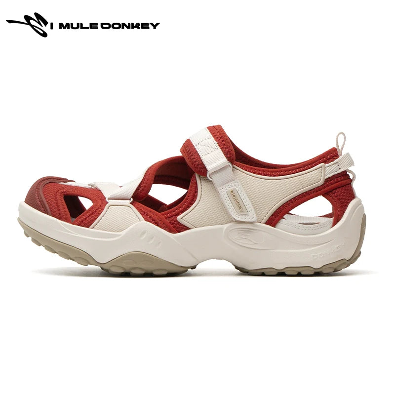 Donkey Hollow Color Matching Velcro Thick-soled Breathable Mountaineering Shoes