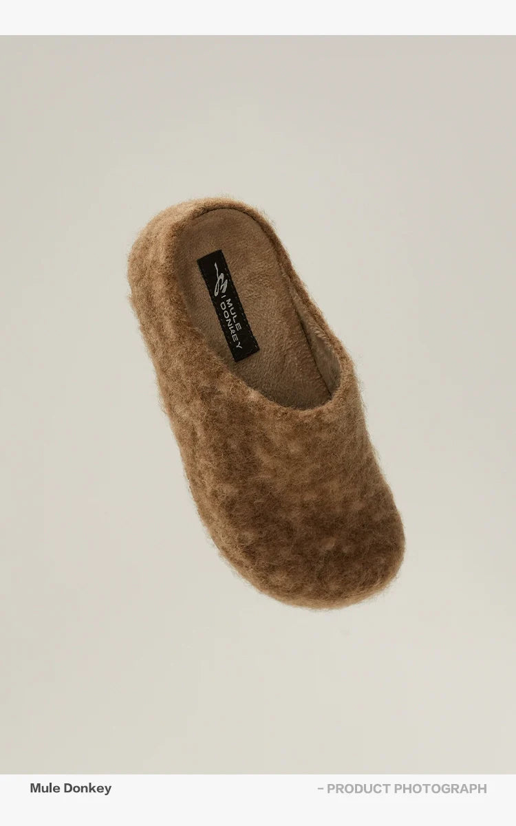 Donkey Commuter Fleece One-pedal Retro Bag Head Slippers