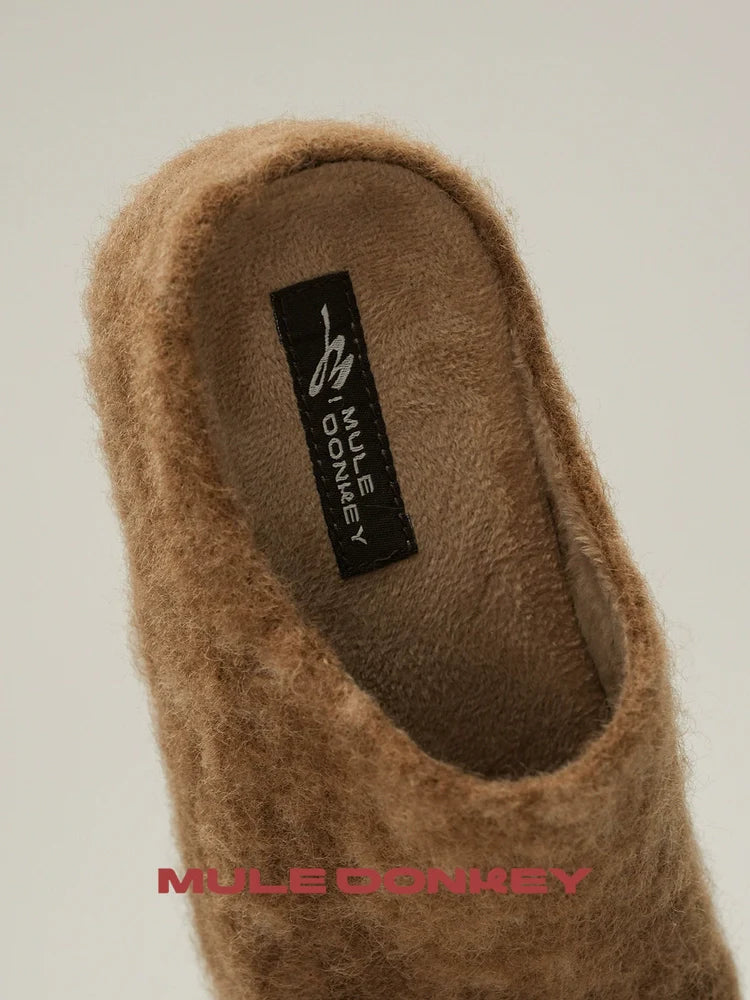 Donkey Commuter Fleece One-pedal Retro Bag Head Slippers