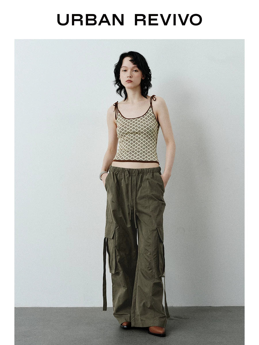 Urban Revivo Workwear Elastic Strap Wide Leg Pants