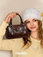 Neeley Soft Wax Leather Boston Pillow Bag