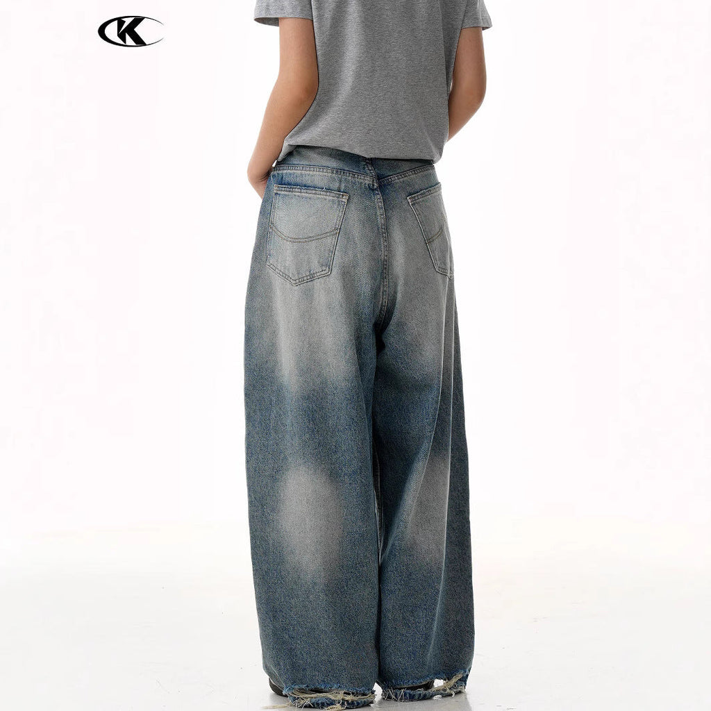 11KN Straight and Thin Three-dimensional Loose Jeans