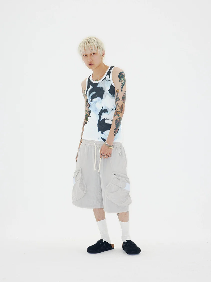 CHAI American Printed Ribbed Sleeveless Vest