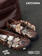 Cat & Sofa Mary Jane Brown Leopard Flats