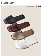 Farfary Japanese Leather Indoor Slippers