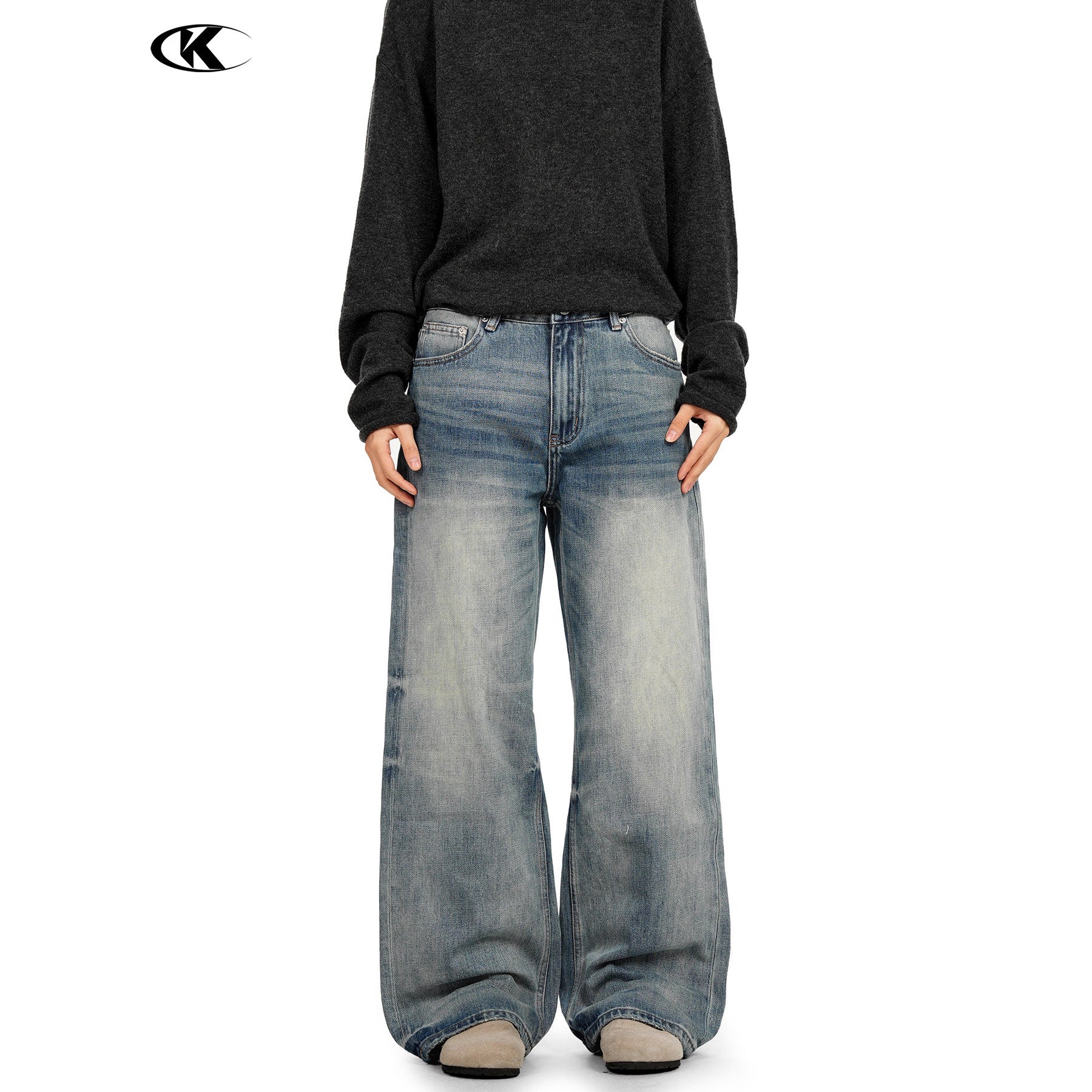 11KN Vintage Loose Versatile Wide Leg Floor Pants