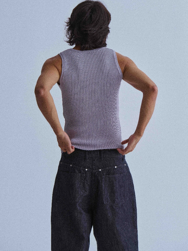 LIBERAFIT Vintage Minimalist Basic Pit Strip Knitted Vest