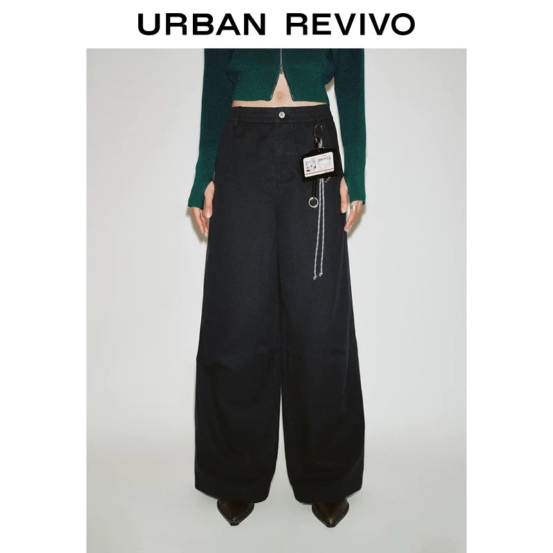 Urban Revivo Pendant Elastic Waist Wide Leg Pants