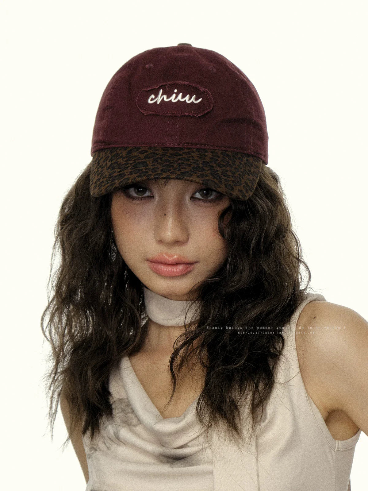 YORSOY Leopard Print Color Matching Fashionable Cap