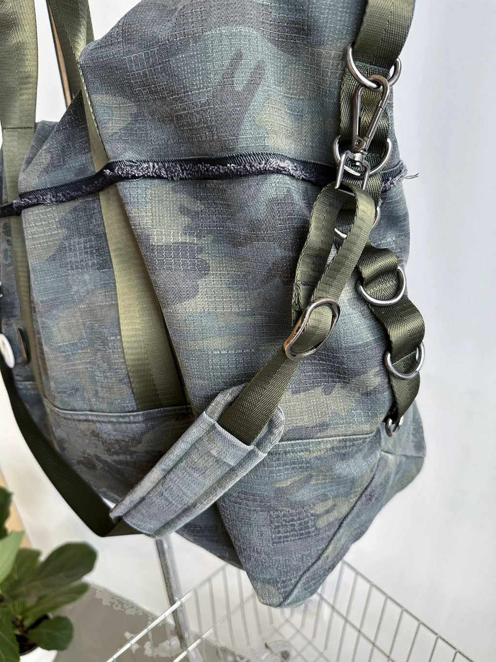 InsGale Washed Camouflage Rough Crossbody Tote Bag