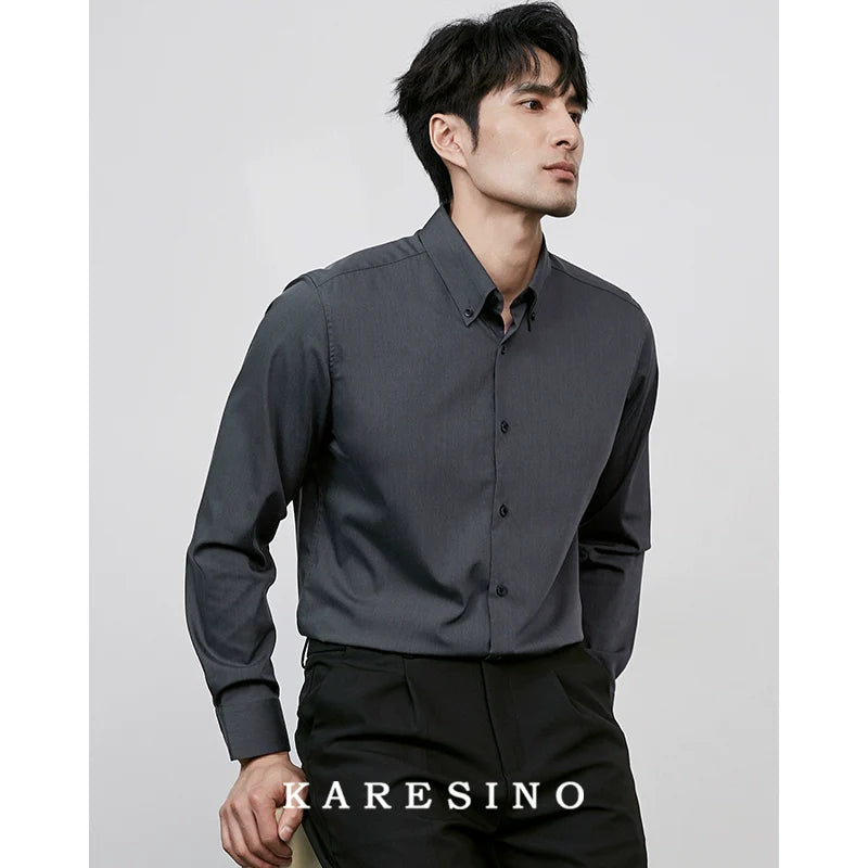 KARESINO Anti-wrinkle Casual Light Luxury Shirt Long Sleeve