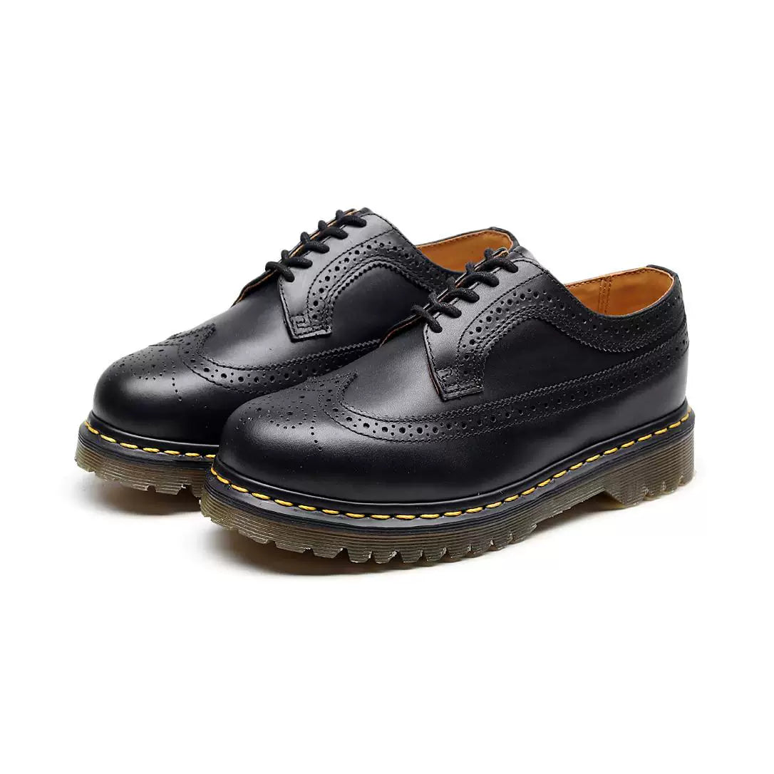 Ram Era Brogue Carved Classic Black Shoes