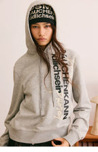 DONSMOKE Front Shoulder Vertical Word Versatile Hooded Sweater