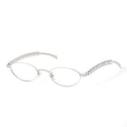 PLCOIN Silver GM Oval Metal Love Glasses Anti-Blue Light Myopia