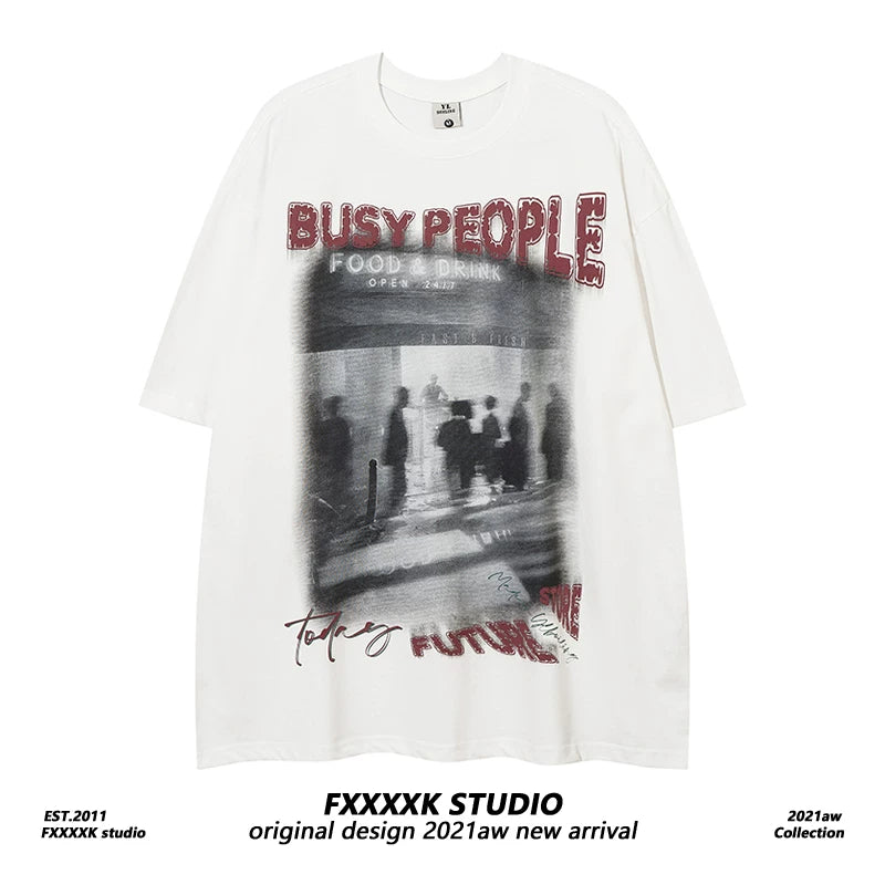 FXK Original Abstract Printed Loose Short Sleeve