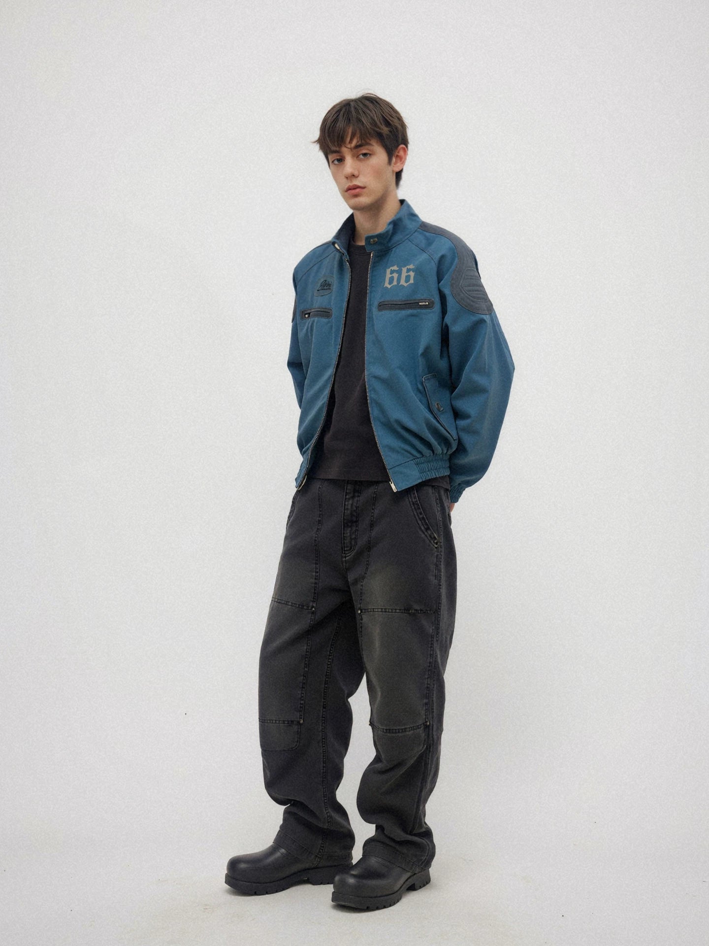 ATHIRI Motorcycle Harrington G9 Shoulder Pad Functional Embroidered Jacket