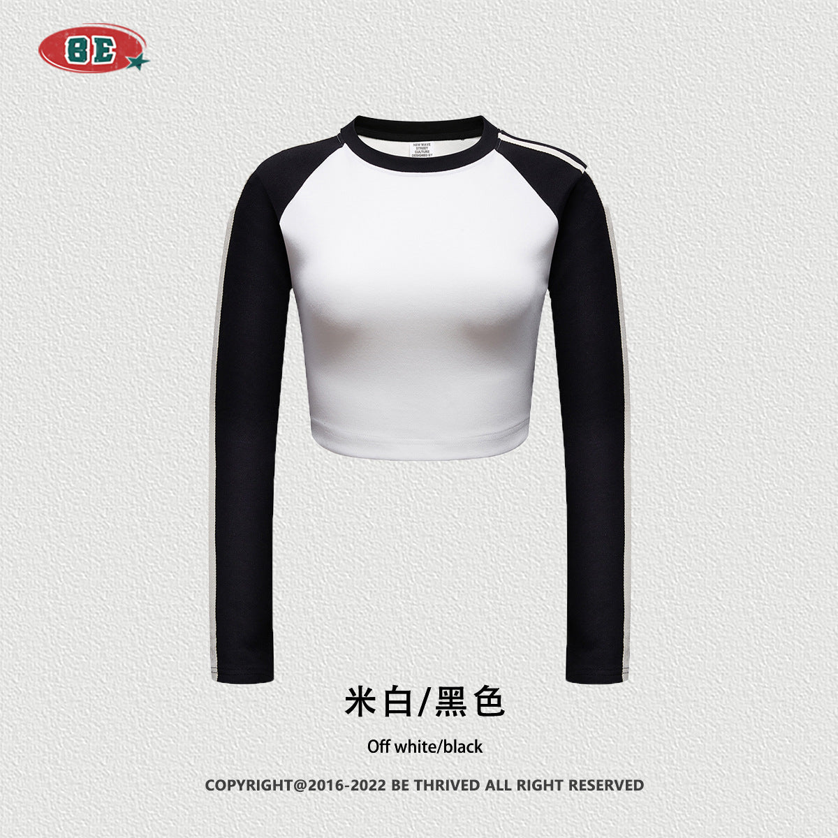 BE Contrast Long/Short Sleeve Crop Tee