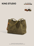 DrinKing Large Retro Suede Tote Bag