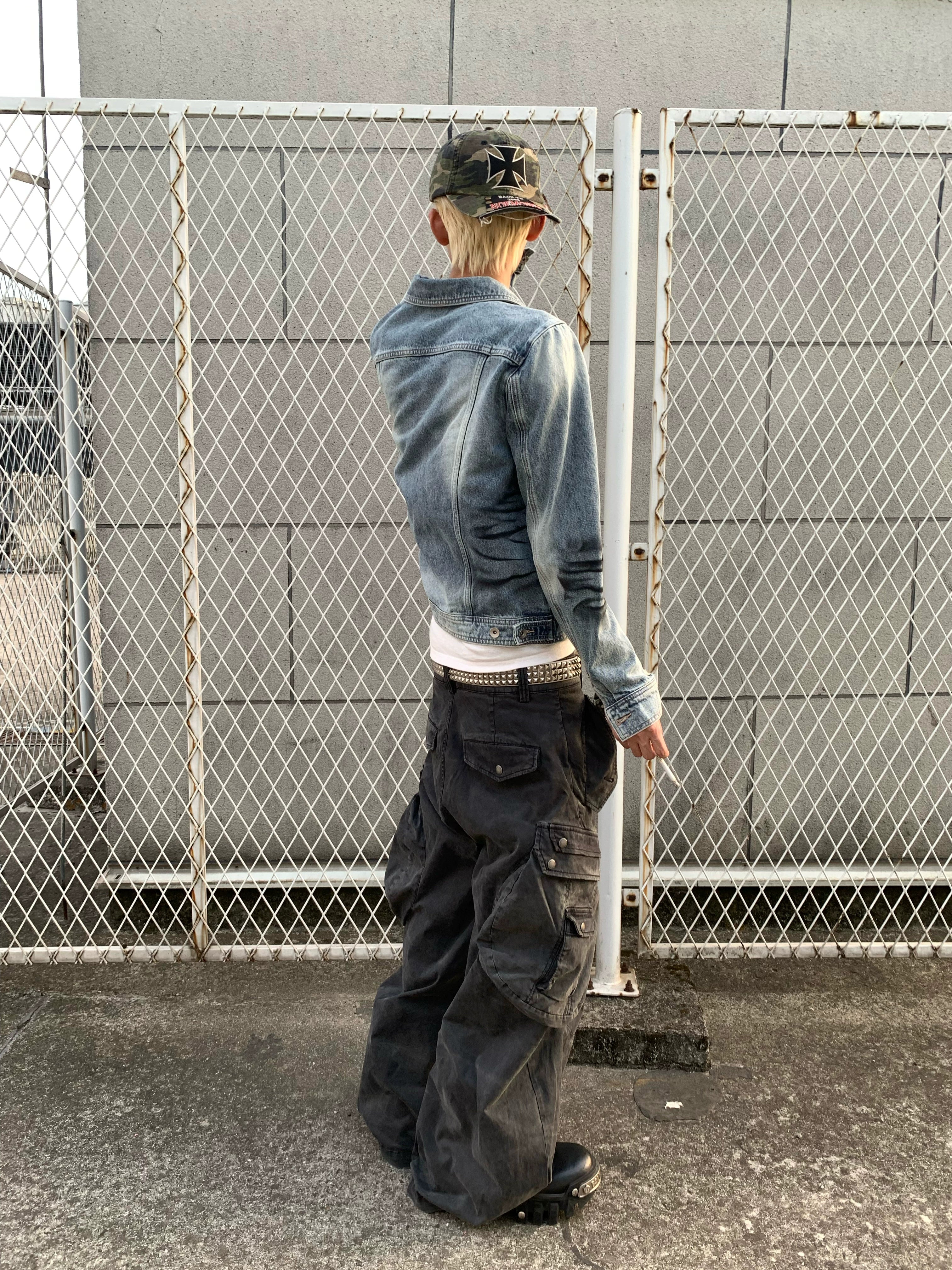 noEmosen KNIGHT Spray Tiger Pattern Denim Jacket