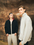 sostine Contrast Cardigan Double Zipper Jacket