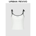 URBAN REVIVO Contrasting Splicing Slim and Thin Sling Vest