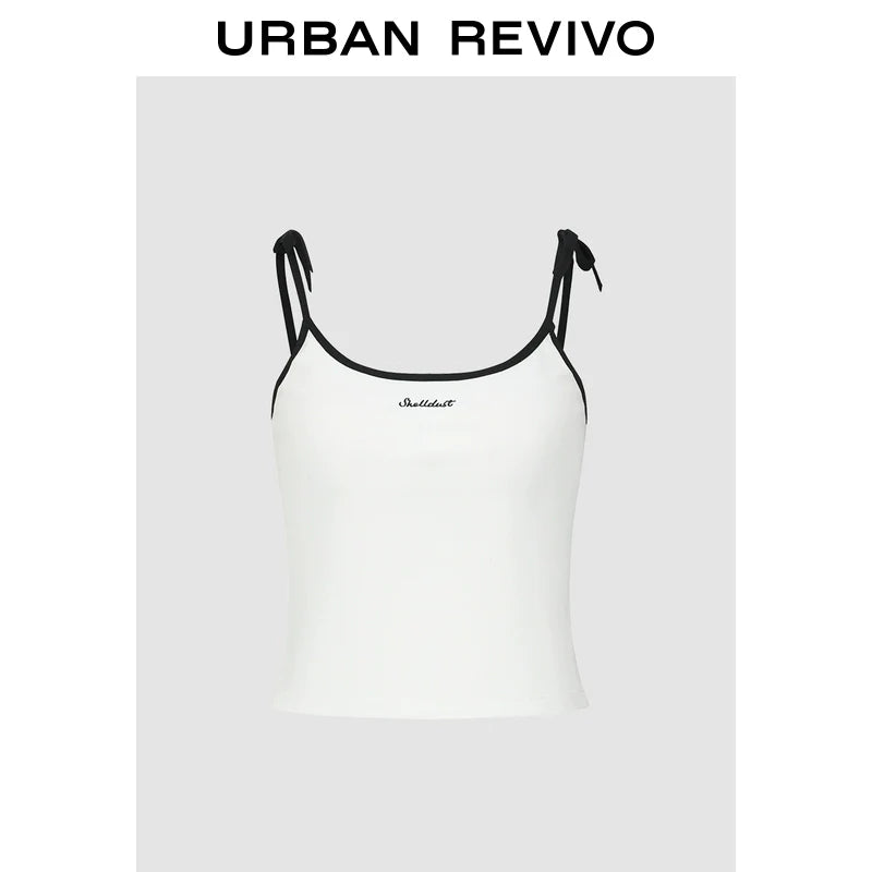 URBAN REVIVO Contrasting Splicing Slim and Thin Sling Vest