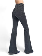 ABMY® V-Waist Herringbone Flared Jeans