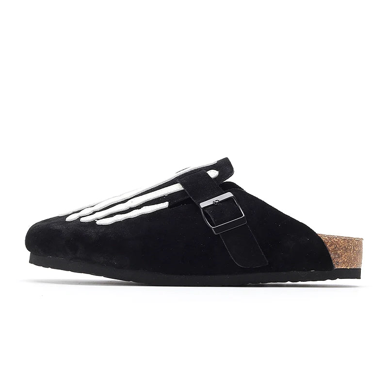 MR.Fang anti-velvet leather Bones Clog