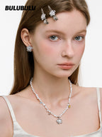 BULUBULU Just Smile Sunflower Pearl Earrings