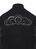 KONOOT Embroidered Leather Short and Wide Cut Silhouette Baseball Jersey