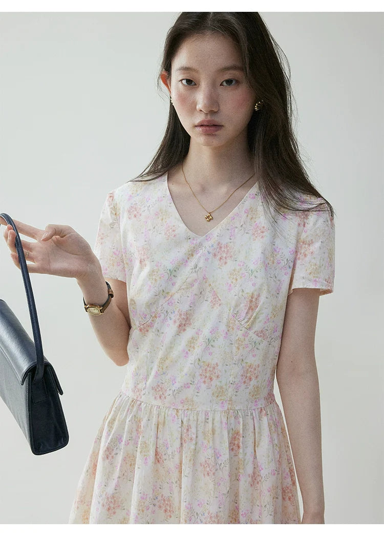 VOOE V-neck Floral Sweet Dress