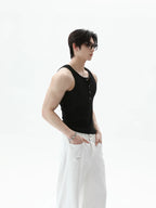 TURNTIDE Simple Crew Neck Vest Sleeveless