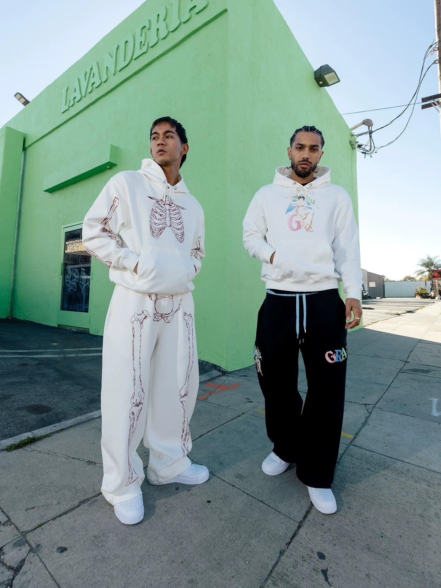 GRAF Rib Embroidered Versatile Double Hooded Sweater