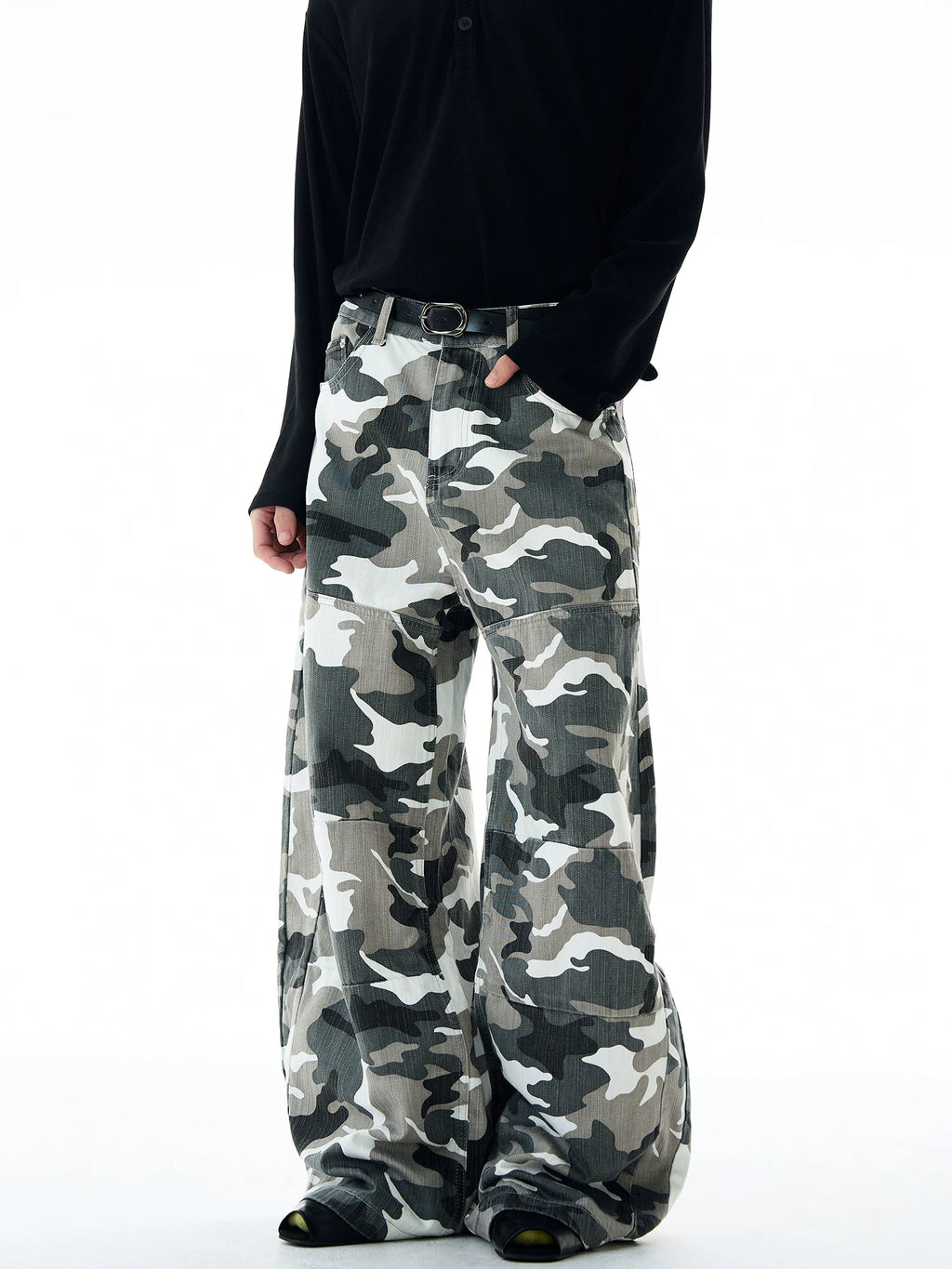 ISIETS Camouflage Wide Leg Overalls
