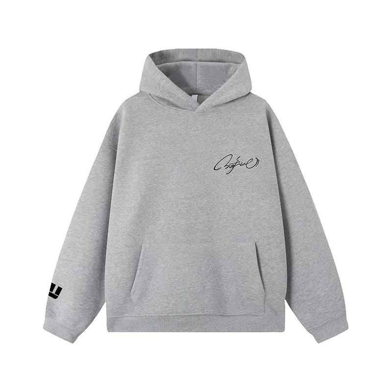 sostine Letter Design Hooded Couple Jacket