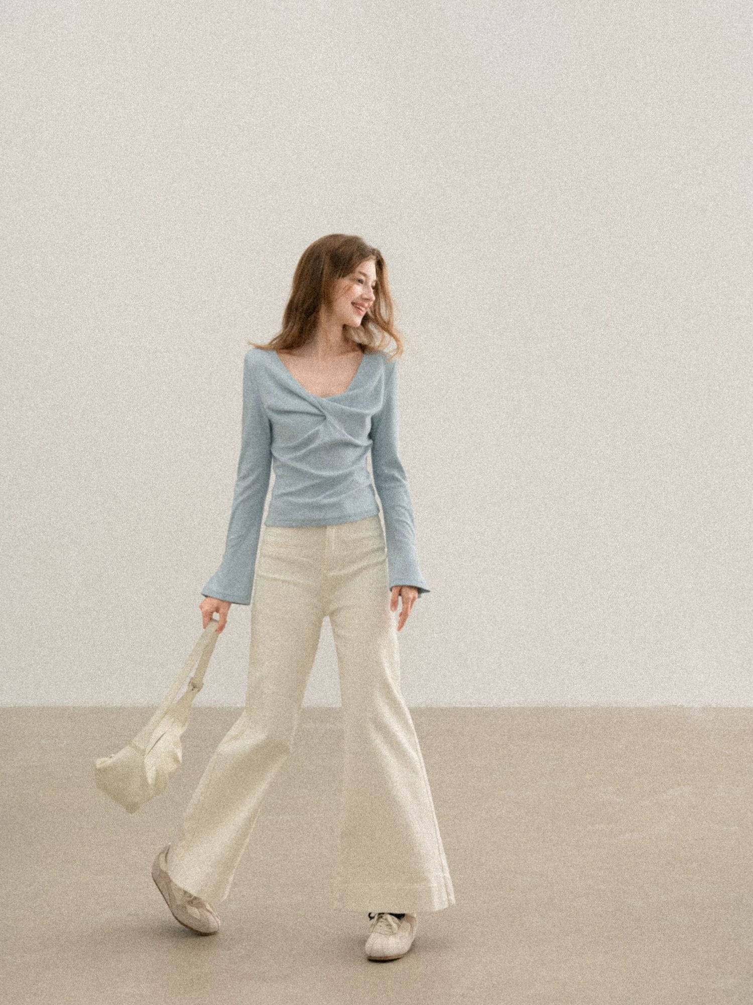 cantonstory Korean Retro Bootleg Jeans