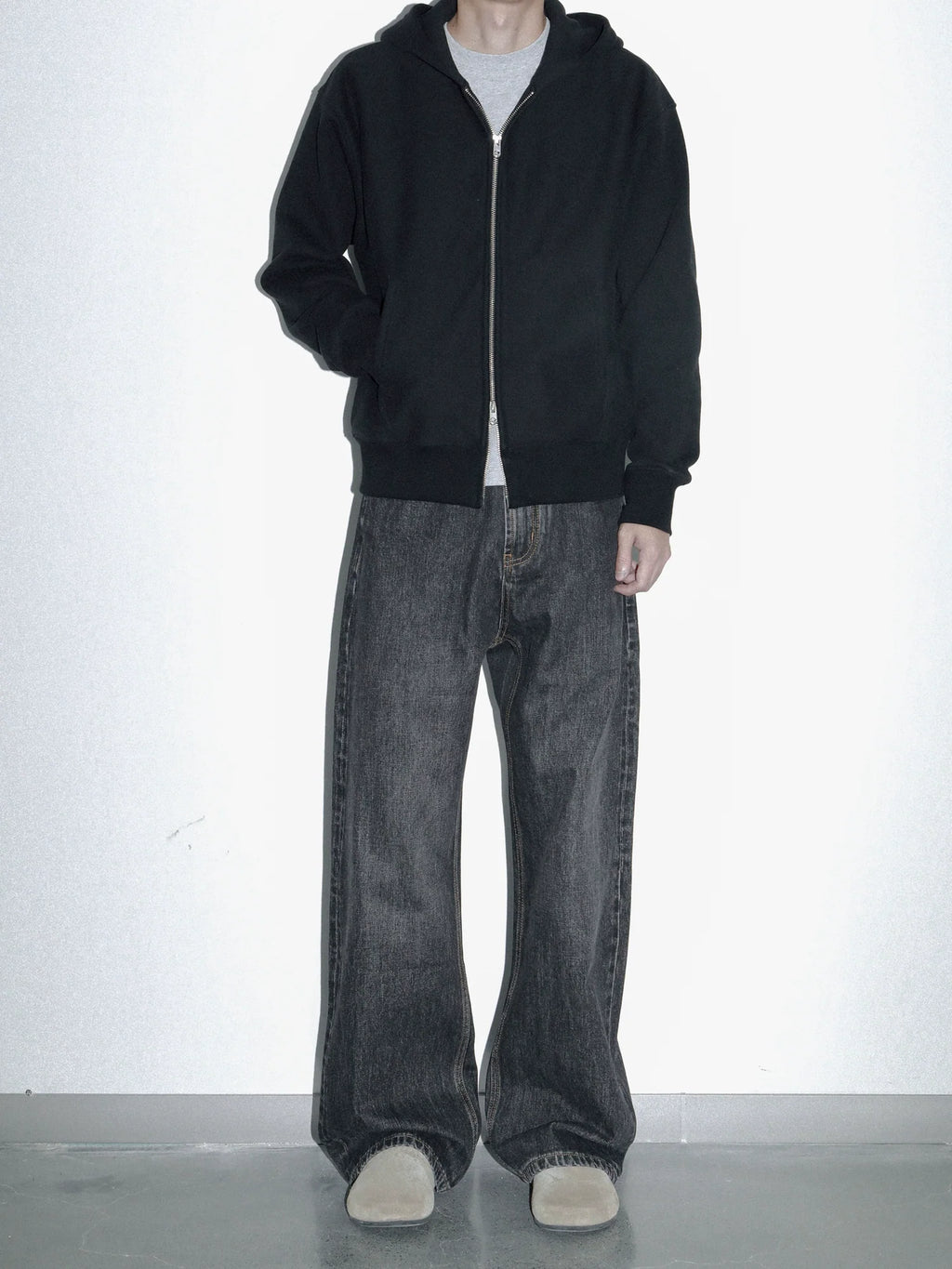 PLUS NO LOGO Casual Simple Zipper Hoodie Sweater