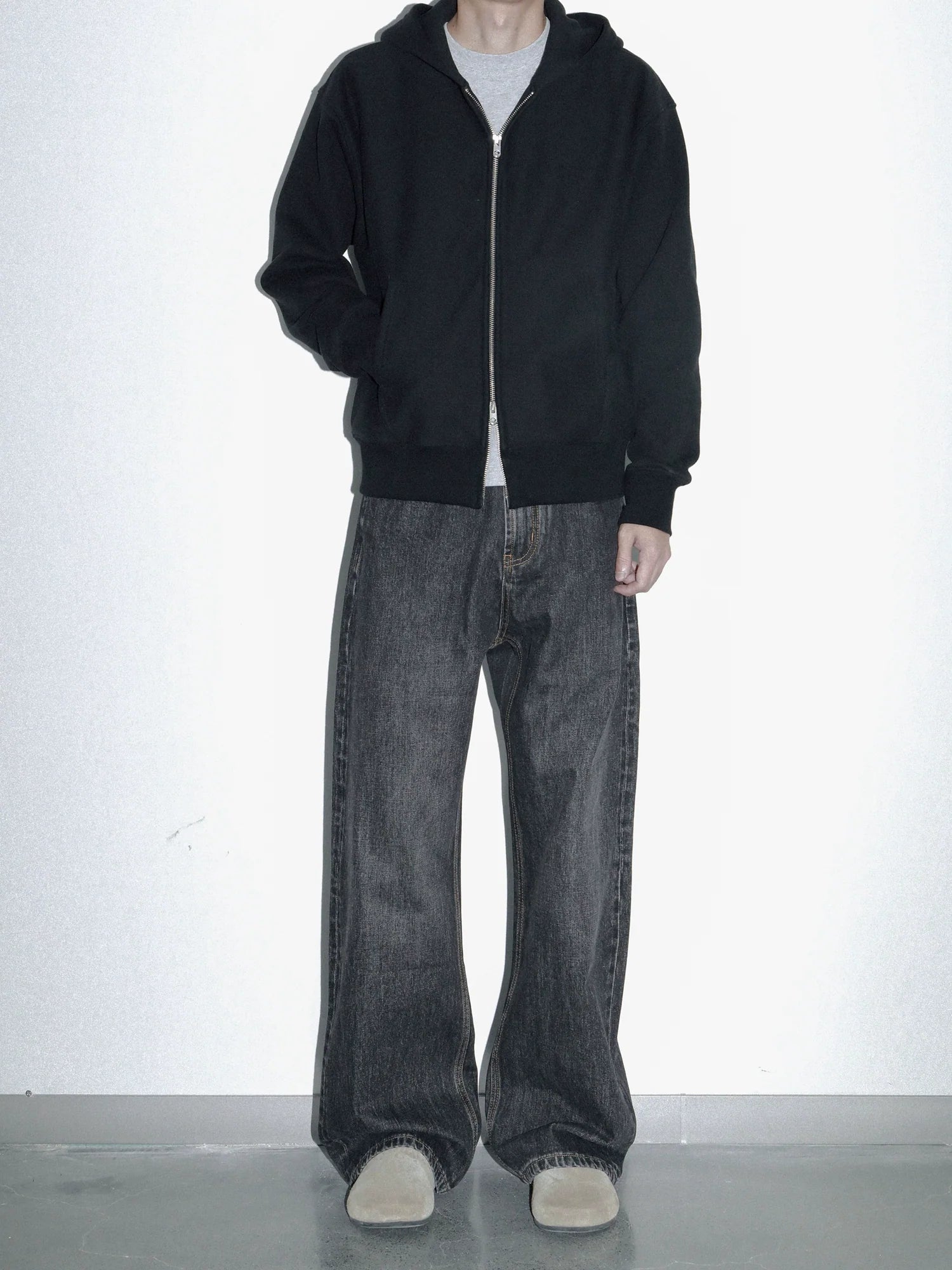 PLUS NO LOGO Casual Simple Zipper Hoodie Sweater