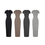 BE Women's SKIMS Style Summer Cotton Slim-fitting Slit Dress